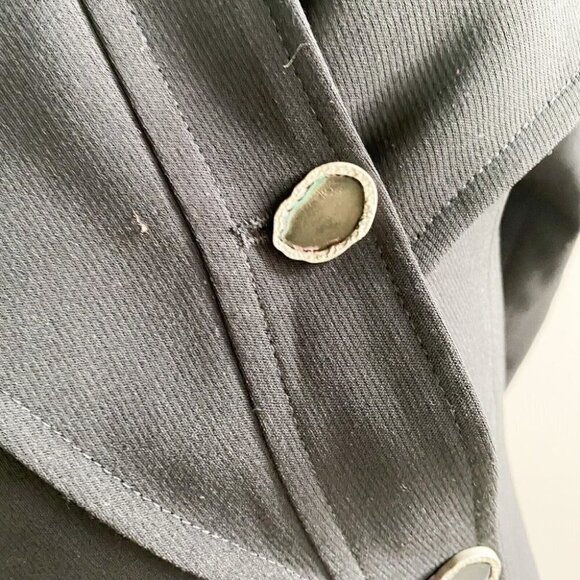 ITEM Lookbook Black Unique Asymmetrical Closure  Fitted Blazer 2/4 - Picture 4 of 8